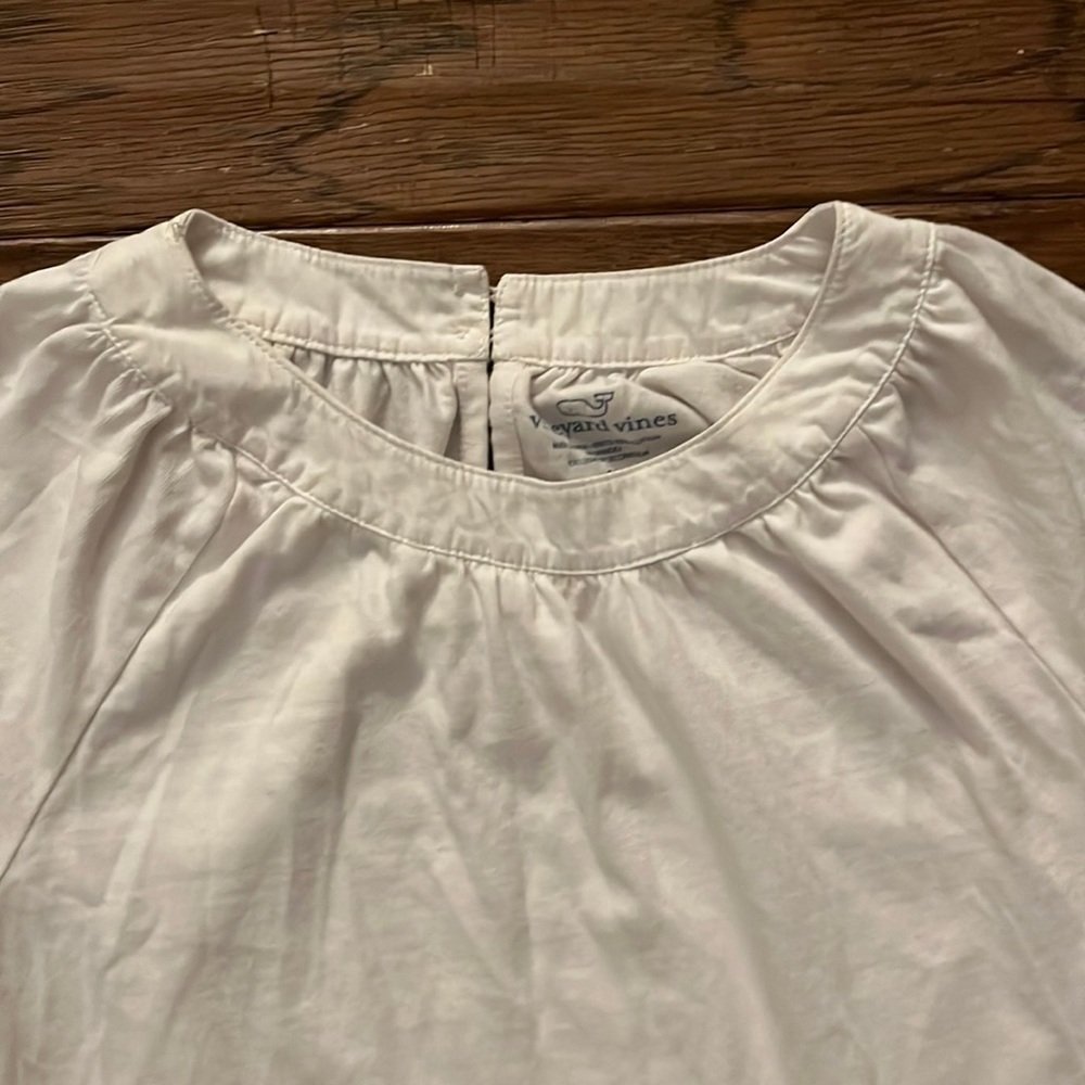 Vineyard Vines Girl’s Gathered Neck Long Sleeve Shirt Size M - Picture 3 of 4